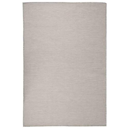 vidaXL Utomhusmatta plattvävd 120x170 cm taupe