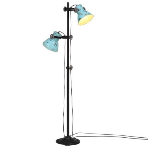 vidaXL Golvlampa 25 W nött blå 25x25x90/140 cm E27