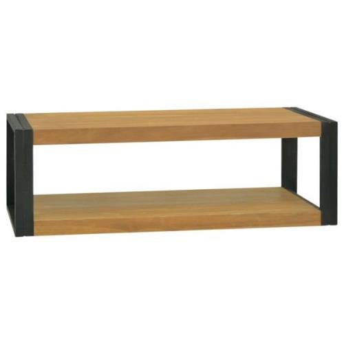 vidaXL Väggmonterat badrumsskåp 110x45x35 cm massiv teak