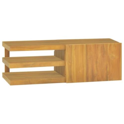 vidaXL Väggmonterat badrumsskåp 90x40x30 cm massiv teak