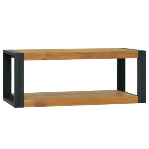 vidaXL Väggmonterat badrumsskåp 90x45x35 cm massiv teak