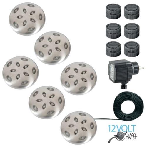 Luxform Markspotlights Thalos LED 6 st 12 V silver 87665