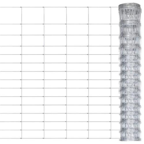 vidaXL Fårstängsel galvaniserat stål 50x1,6 m silver