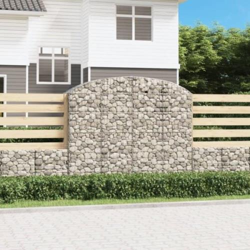 vidaXL Gabion bågformad 200x50x160/180 cm galvaniserat järn