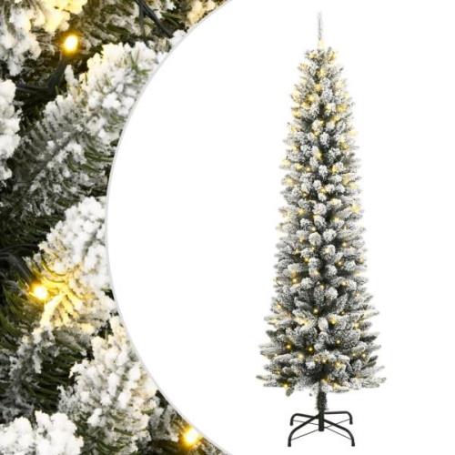 vidaXL Plastgran med 150 LEDs och snö 120 cm