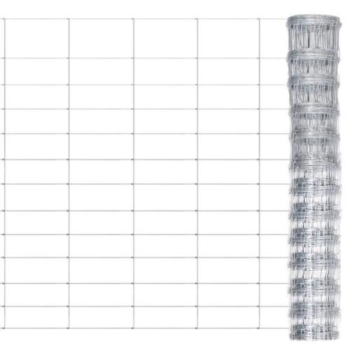 vidaXL Fårstängsel galvaniserat stål 50x1,25 m silver