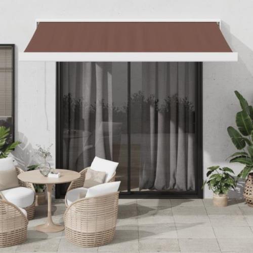 vidaXL Markis manuellt infällbar 300x250 cm brun