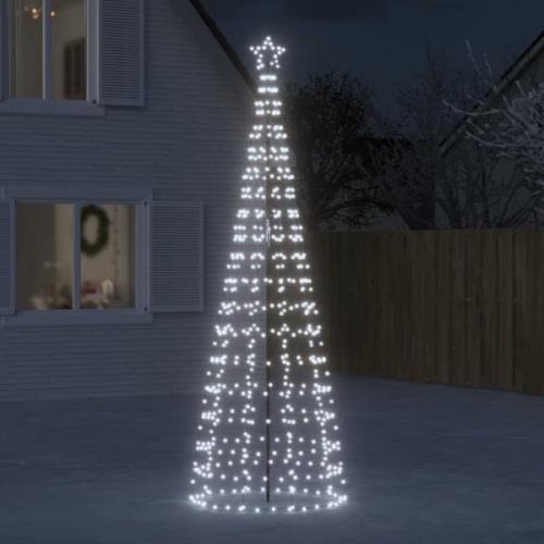 vidaXL Julgransbelysning med markspett 570 LEDs kallvitt 300 cm