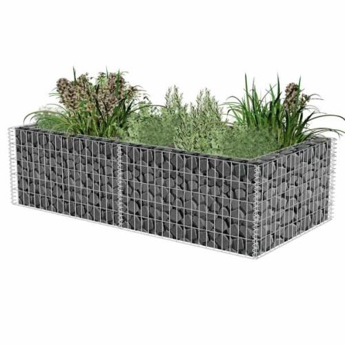 vidaXL Planteringsgabion galvaniserat stål 180x90x50 cm