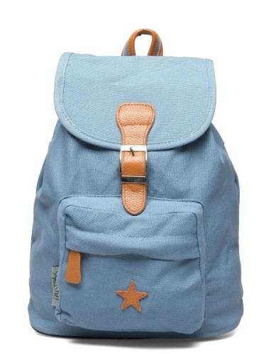 Smallstuff Baggy Back Pack, Cloudy With Leather Star Blå