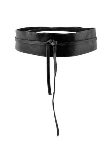 Pieces Pcvibs Leather Tie Waist Belt Svart