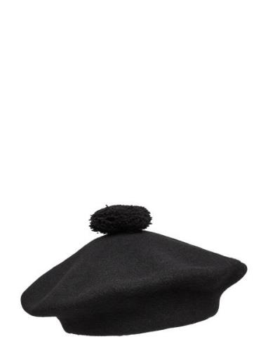 Papu Pom Pom Beret Solid Svart