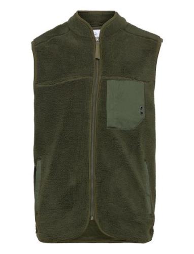 Kronstadt Kayson Teddy Vest Khaki Green