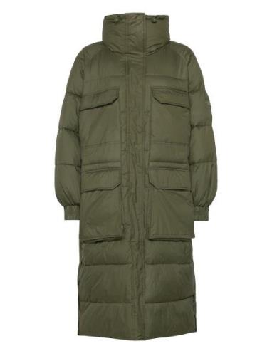 Svea W. Balloon Sleeve Puffer Coat Khaki Green