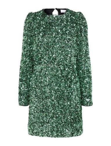 Selected Femme Slfcolyn Ls Short Sequins Dress B Grön