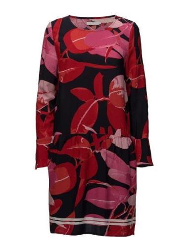 Coster Copenhagen Moss Crepe Dress W. Branch Print & Röd