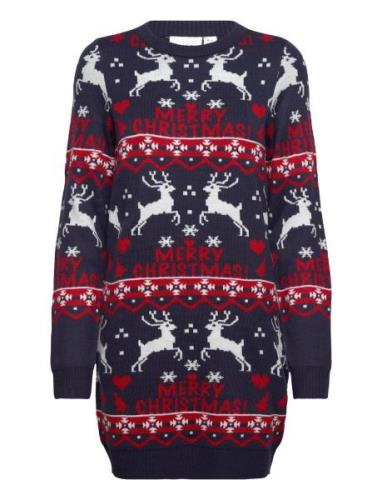 Vila Vianna Reindeer Christmas Knit Dress/Ka Multi/patterned