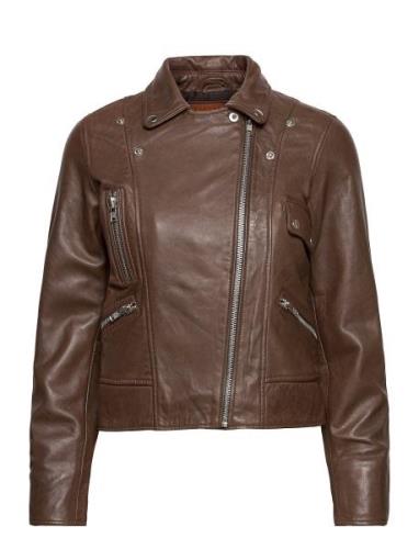 Jofama Kaley Leather Biker Brun