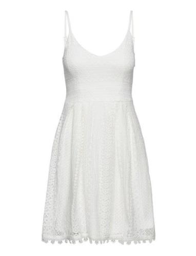 ONLY Onlhelena Lace S/L Short Dress Wvn Vit