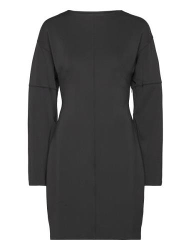 Calvin Klein Technical Knit Ls Fitted Dress Svart