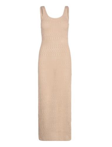 Gina Tricot Maxi Crochet Dress Beige