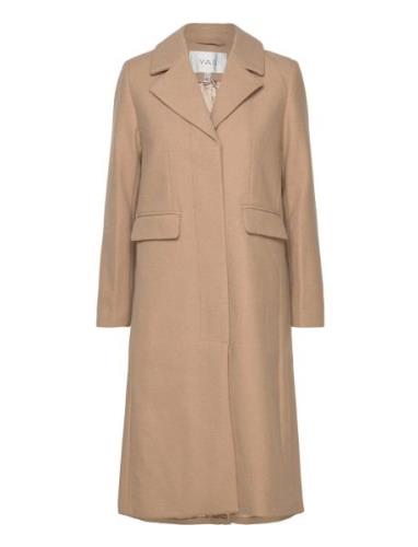 YAS Yaslima Ls Wool Mix Coat S. Noos Beige