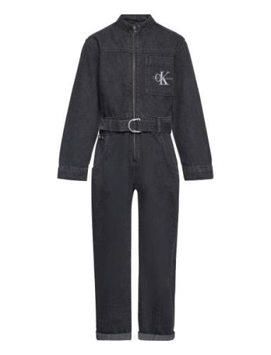 Calvin Klein Denim Black Ls Jumpsuit Svart