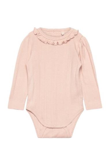 En Fant Body Ls Pointelle Rosa