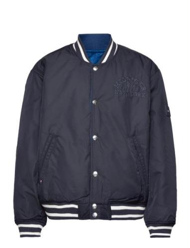 Tommy Hilfiger Reversible Jacquard Bomber Blå