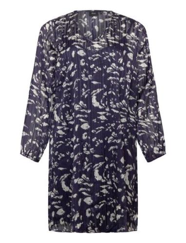 Zizzi Mlucy, L/S, Abk Dress Marinblå