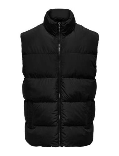 ONLY & SONS Onsmelvin Life Puffer Vest Otw Vd Svart