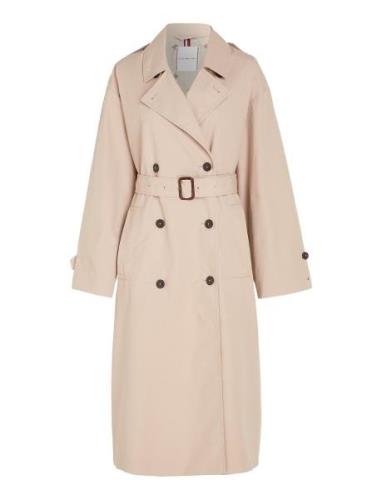 Tommy Hilfiger Cotton Relaxed Trench Beige