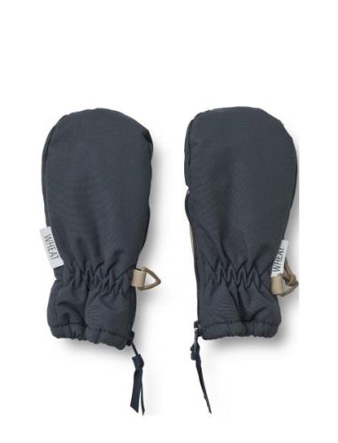 Wheat Mittens Zipper Tech Blå