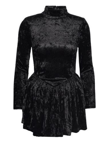 ROTATE Birger Christensen Velvet Mini Dress Svart