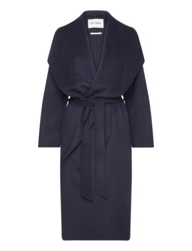 IVY OAK Double Face Bathrobe Coat Marinblå