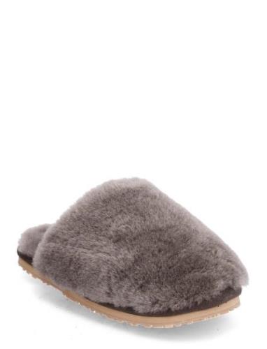 MOU Closed Toe Sheepskin Fur Slipper Grå