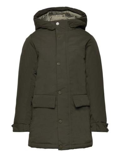 Jack & J S Jjchamp Parka Jacket Jnr Khaki Green