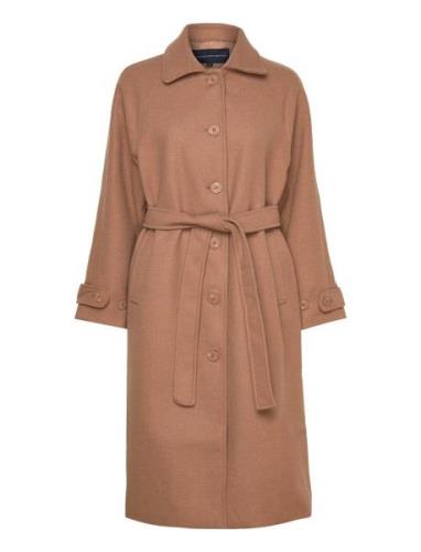 French Connection Fawn Felt Coat. Beige