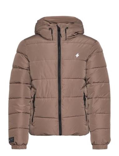 Superdry Hooded Sports Puffr Jacket Beige