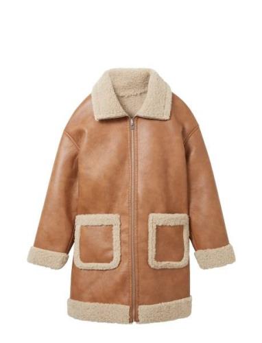 Tom Tailor Reversible Shearling Coat Brun