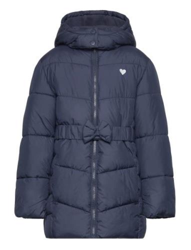 Tom Tailor Belted Puffer Coat Marinblå