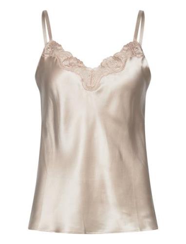 Lady Avenue Pure Silk - Camisole W.lace Kräm