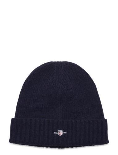 GANT Unisex. Shield Wool Beanie Marinblå