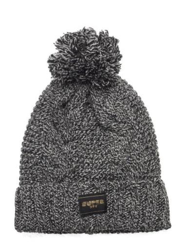 Superdry Cable Knit Beanie Hat Grå