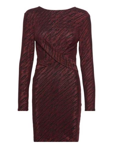 ONLY Onlglow L/S Glitter Twist Dress Box Jrs Röd