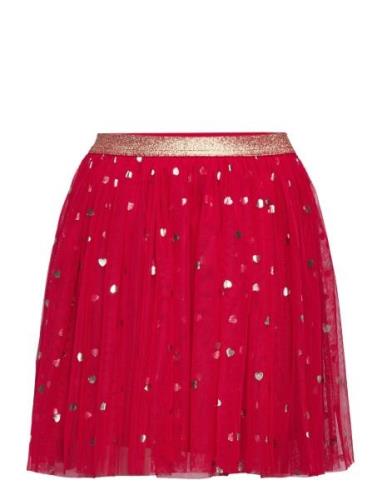 Lindex Skirt Mesh Foil Ao Röd