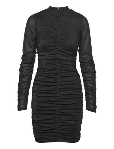 Vila Vidafni L/S Glitter Mesh Dress Svart