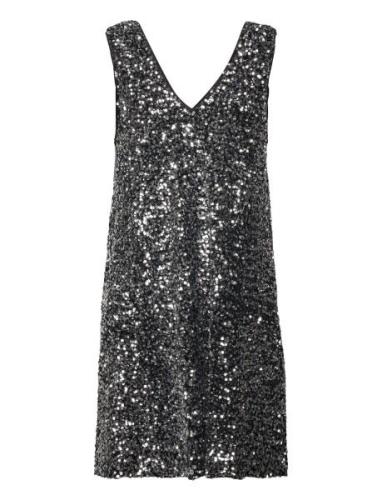 Object Objkinne Mira S/L Sequin Dress 129 Div Grå