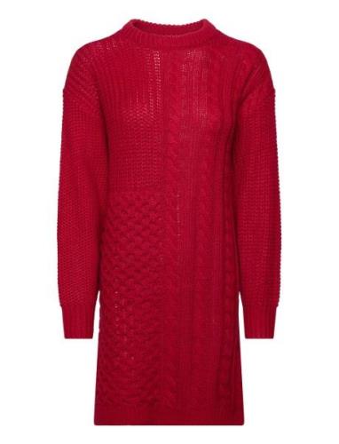 Vila Vikana L/S Detailed Knit Dress /B Röd