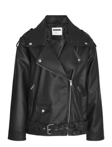 NOISY MAY Nmpaulina Over Biker Jacket Noos Svart